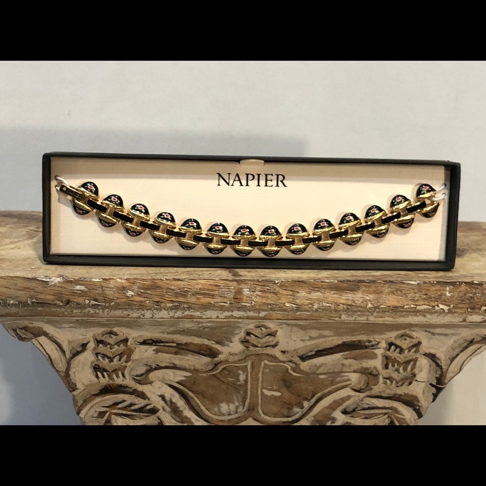 Napier New In Box Enamel Bracelet Floral